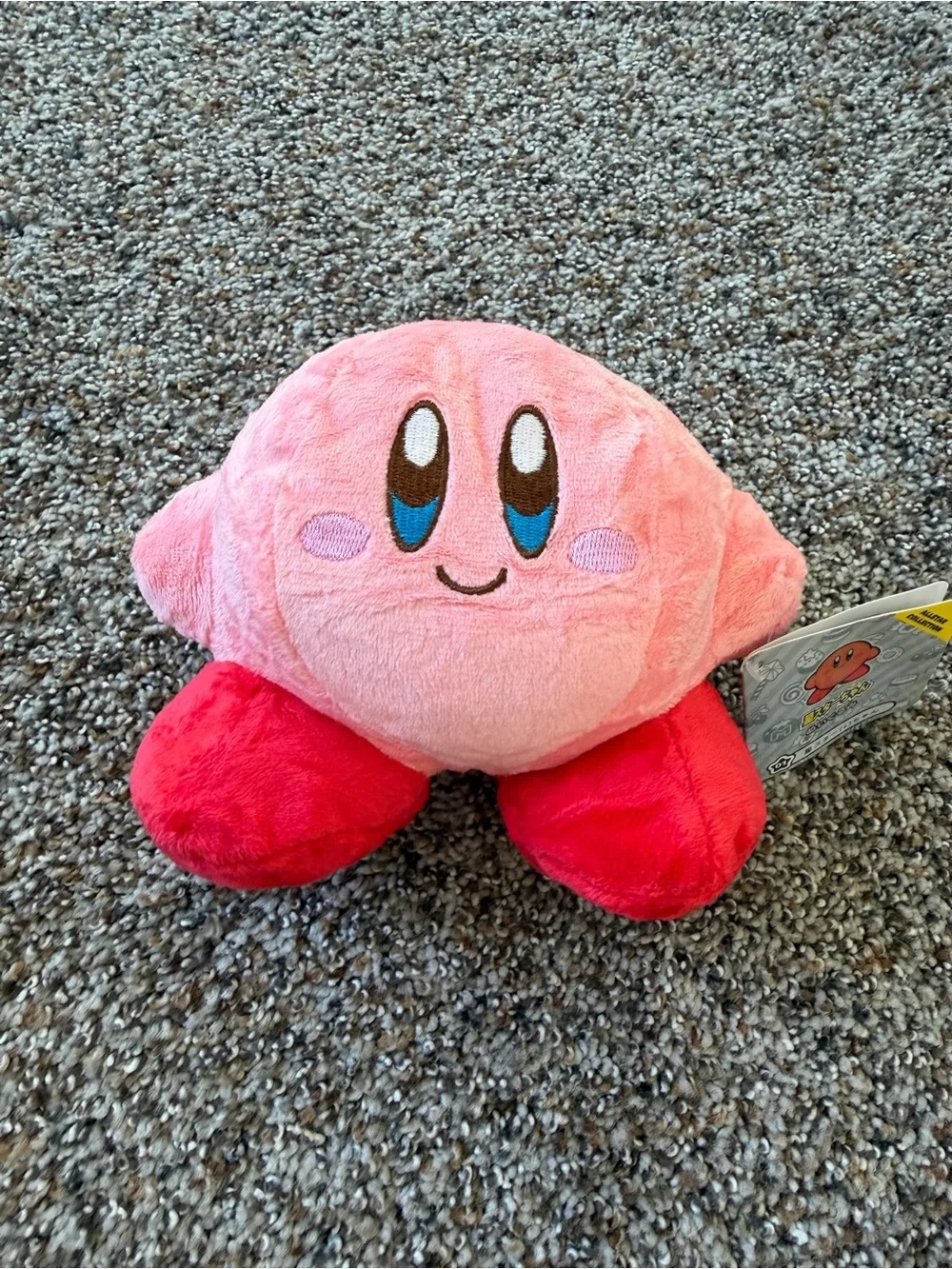 Kirby Pink Plush Red Feet Embroidered Face Soft Stuffed Toy With Tags